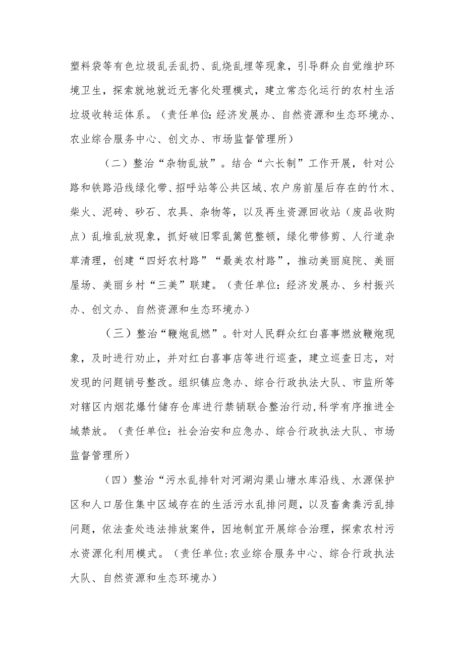 XXX镇农村人居环境突出问题集中整治“百日攻坚”行动方案.docx_第2页