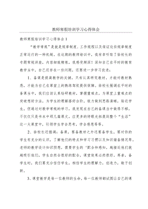 教师寒假培训学习心得体会.docx