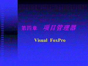 VFP第四章课件(项目管理器).ppt