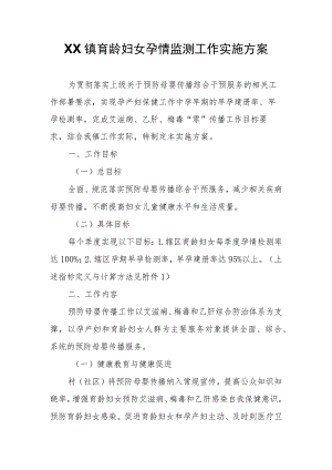 XX镇育龄妇女孕情监测工作实施方案.docx