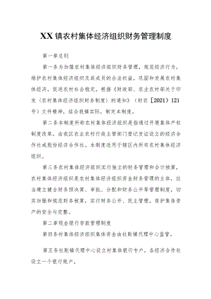 XX镇农村集体经济组织财务管理制度.docx