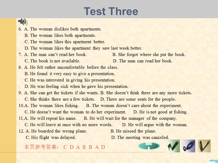 Test3大学英语基础教程课件ppt课后测试答案.ppt_第2页