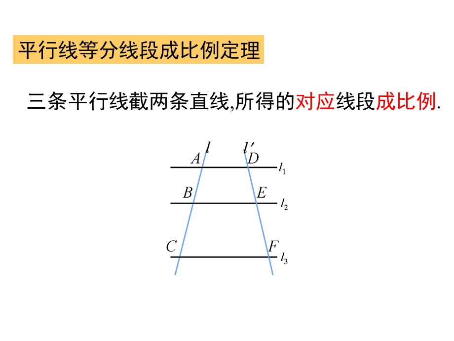 《平行线分线段成比例定理》课件(新人教版A).ppt_第1页