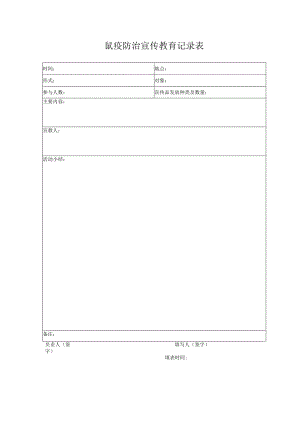 鼠疫防治宣传教育记录表.docx