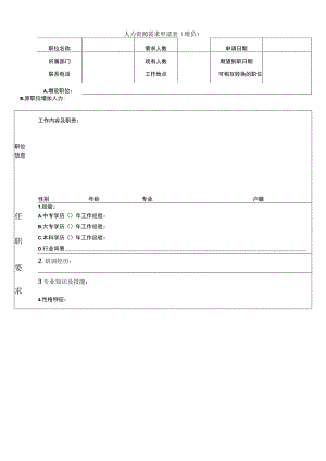 人力资源需求申请表 (增员).docx