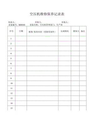 空压机保养记录表.docx