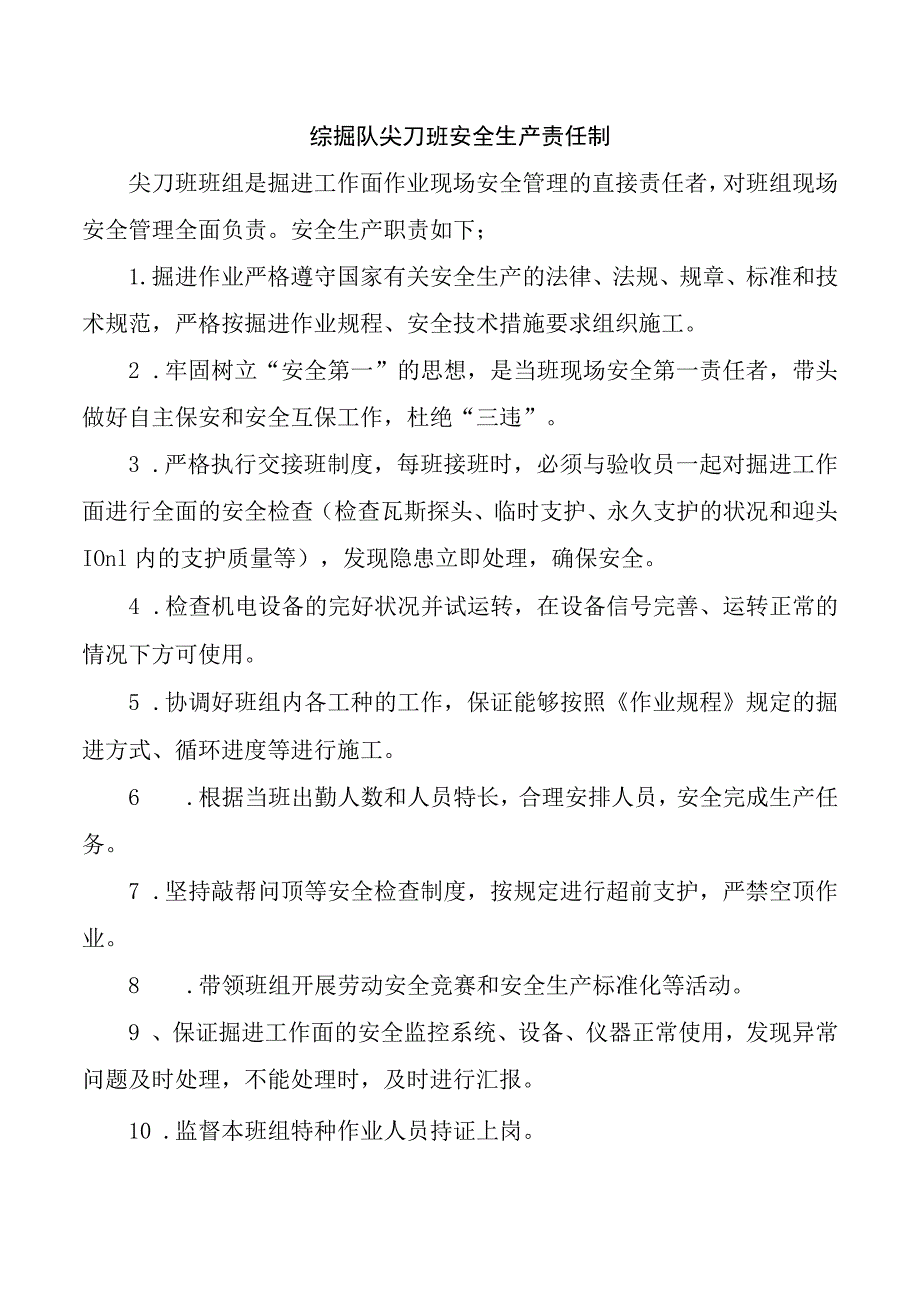 综掘队尖刀班安全生产责任制.docx_第1页