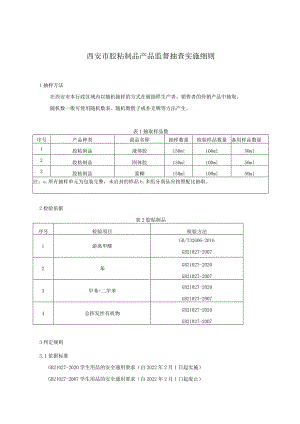 西安市胶粘制品产品监督抽查实施细则.docx