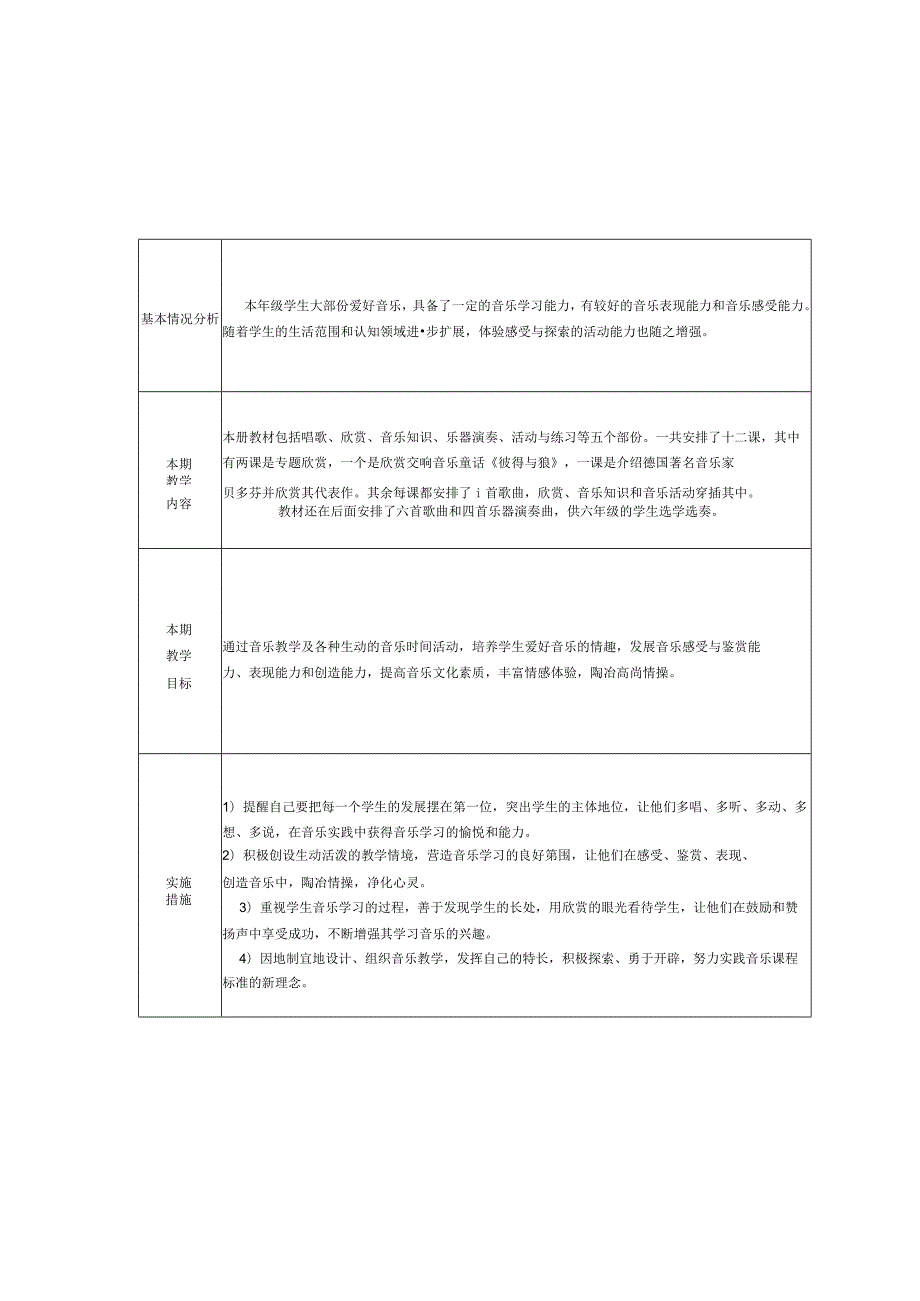 小学六年级音乐上册教学计划.docx_第1页