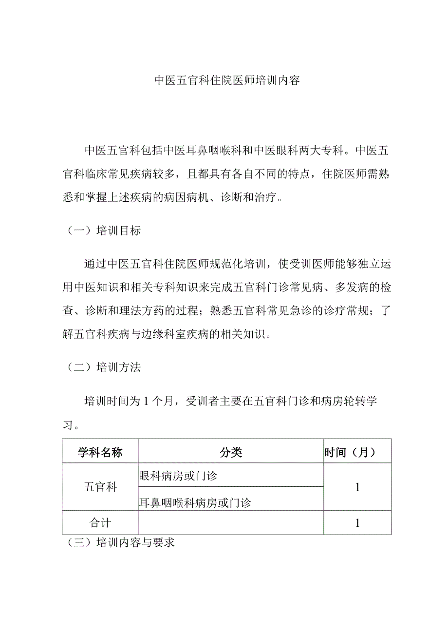 中医五官科住院医师培训内容.docx_第1页