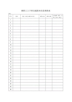 教职工上下班交通基本信息调查表.docx