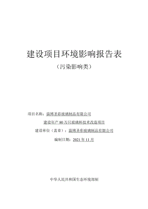 年产80万只玻璃杯技术改造项目环境影响评价报告书.docx