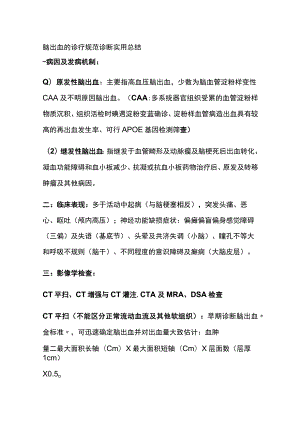 脑出血的诊疗规范 诊断 实用总结全.docx