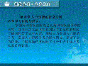 人力资源开发与管理概论第4章人力资源的社会分析.ppt