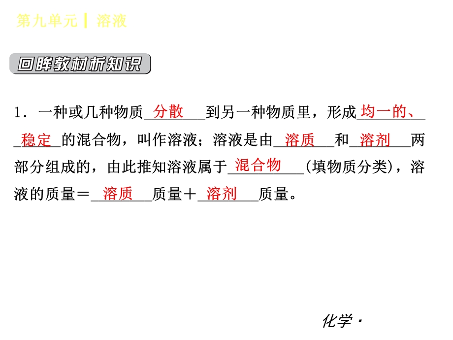 人教版九年级化学复习第九单元溶液(共34张).ppt_第3页