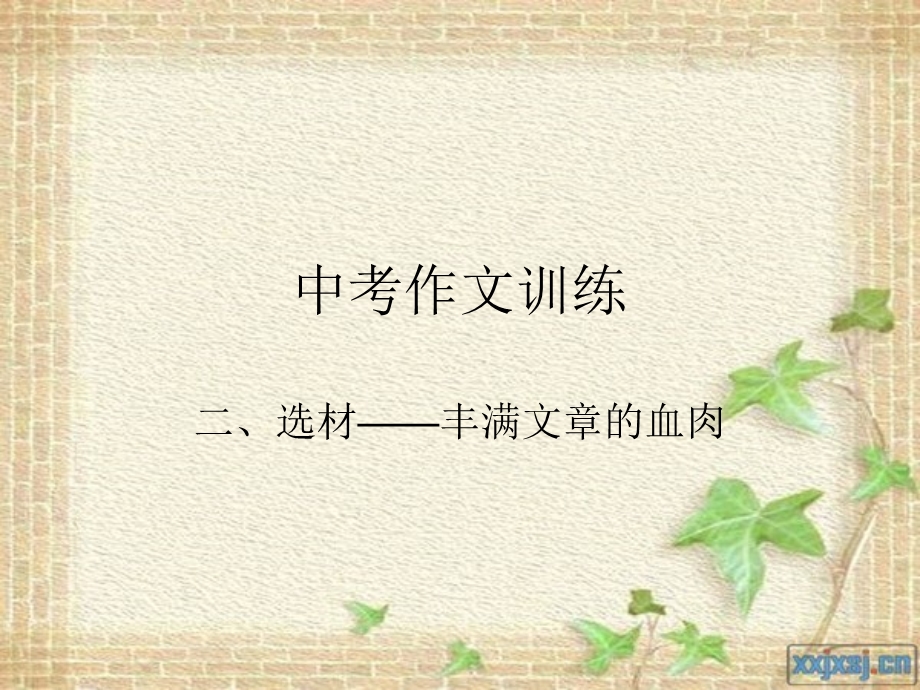 中考作文指导二选材.ppt_第1页