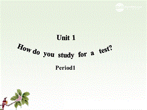 九年级英语《Unit1Howdoyoustudyforatest》.ppt