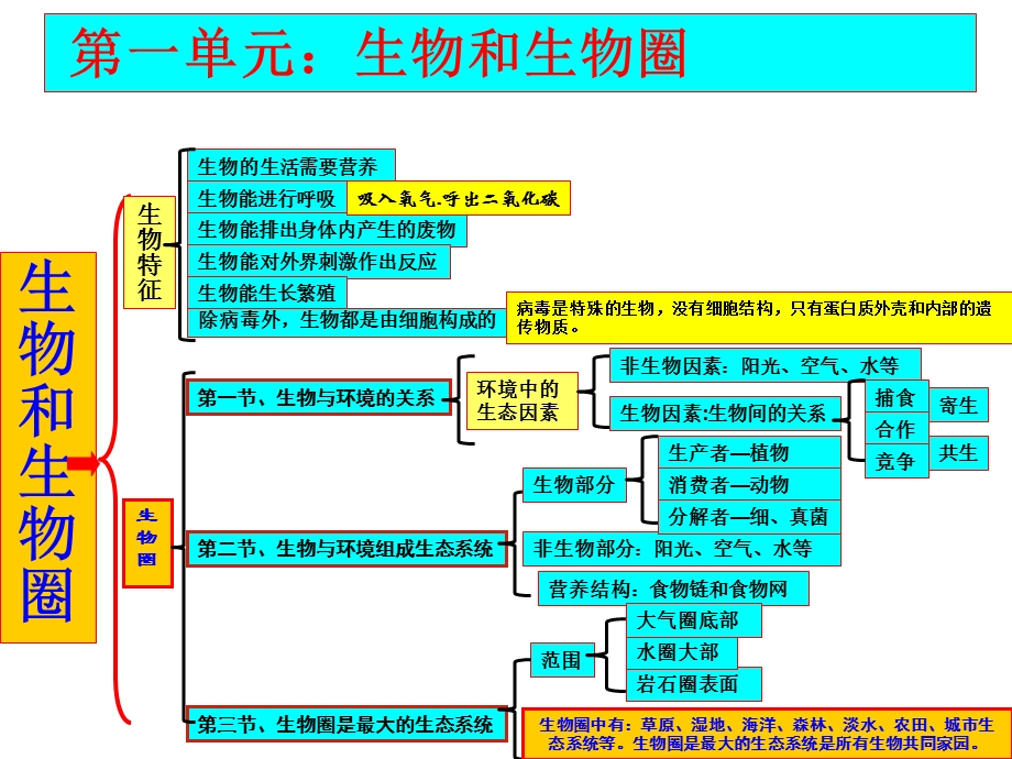 人教版七年级上册(第一单元复习课件生物和生物圈).ppt_第2页