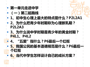 中考思想品德复习复习课件七上第1、2单元.ppt