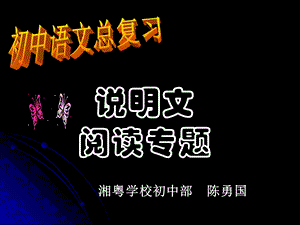 中考考点指导说明文阅读.ppt