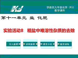 人教版九年级化学下册精品课件：实验活动8粗盐中难溶性杂质的去除.ppt