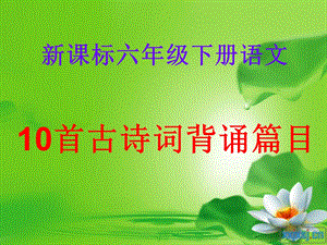 六语下册《古诗词背诵》.ppt