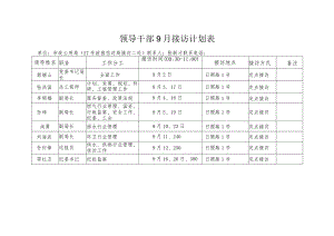 领导干部9月接访计划表.docx