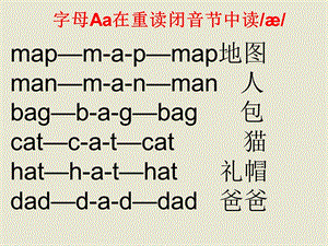 元音字母在重读闭音节中的分类.ppt