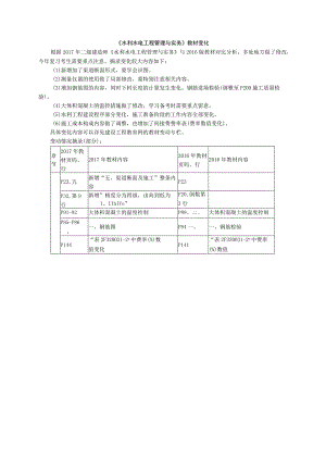 《水利水电工程管理与实务》教材变化.docx