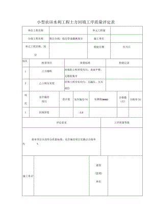 小型农田水利工程土方回填工序质量评定表.docx