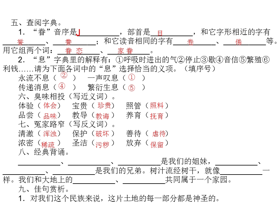 人教版六年级语文《这片土地是神圣的》15课练习.ppt_第2页