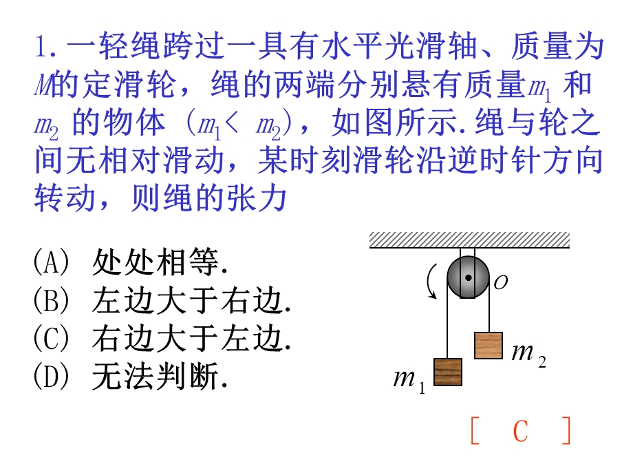 刚体定轴转动习题课(关).ppt_第1页