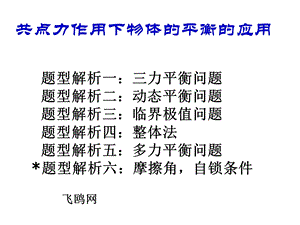 共点力作用下物体的平衡的应用.ppt