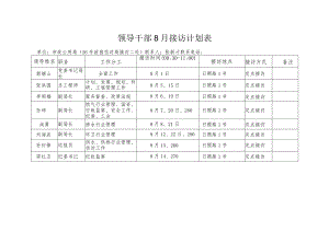 领导干部8月接访计划表.docx