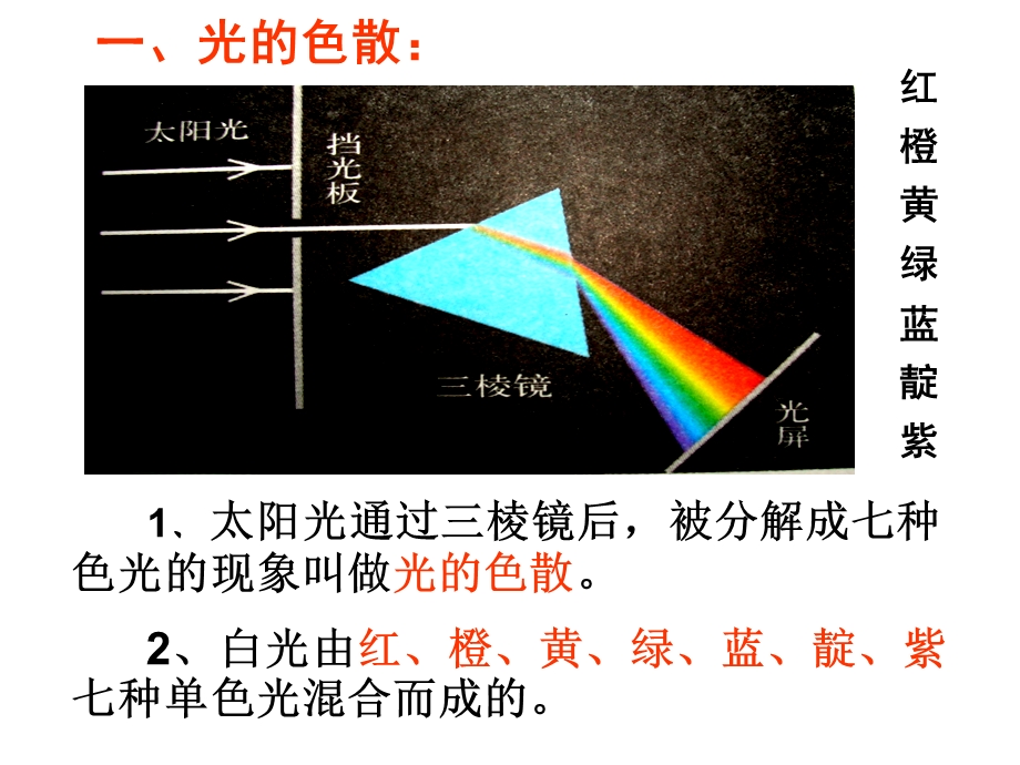 人教版八年级物理上册光的色散.ppt_第3页