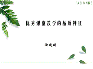 优秀课堂教学的品质特征.ppt