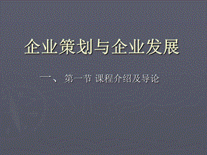 企业策划与发展讲义.ppt