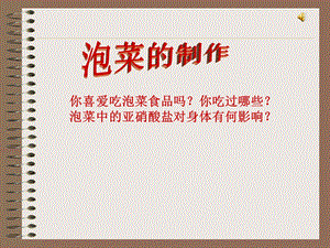 人教版教学课件制作泡菜并检测亚硝酸盐含量.ppt