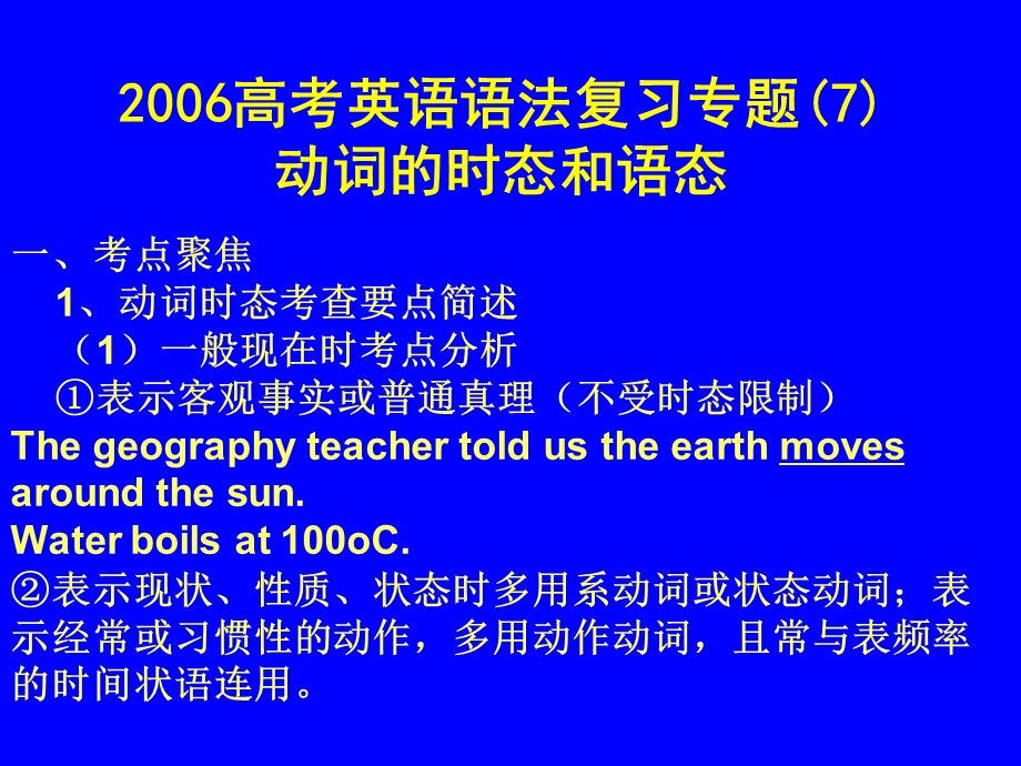 动词时态和语态(语法专题复习7).ppt_第1页