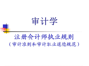 审计学3(准则,职业道德).ppt