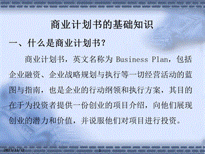 商业计划书的基础知识PPT.ppt