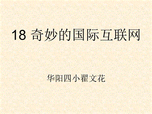 奇妙的国际互联网(沪教版).ppt