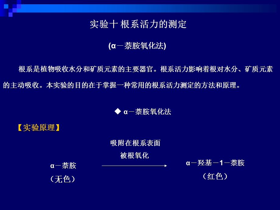 实验十根系活力的测定-α-萘胺氧化法.ppt_第2页