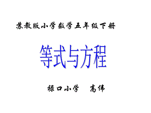 小学五年级数学下册《等式与方程》.ppt