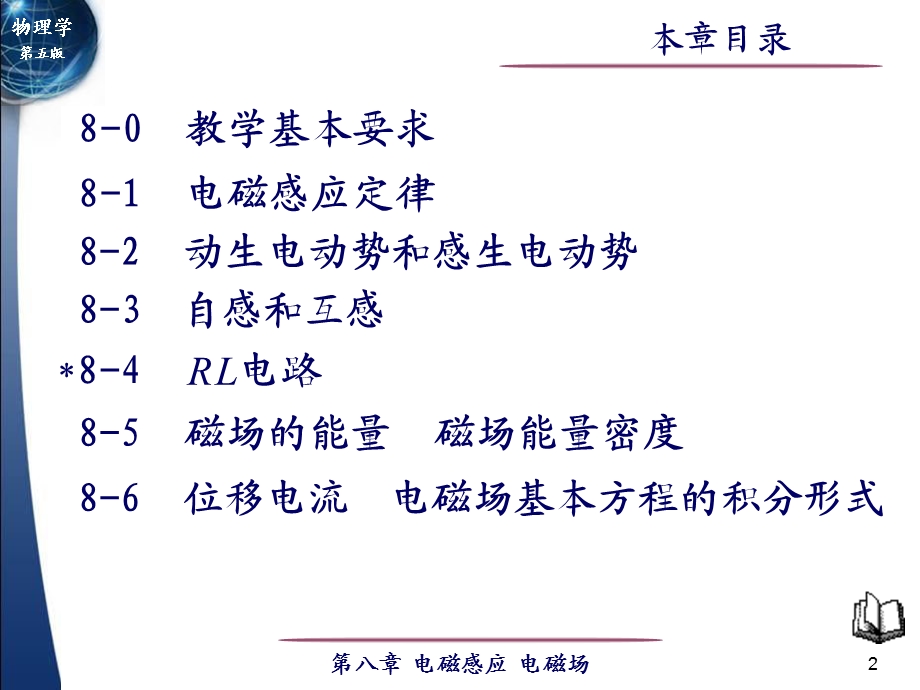 大学物理第08章电磁感应电磁场8-0教学基本要求.ppt_第2页