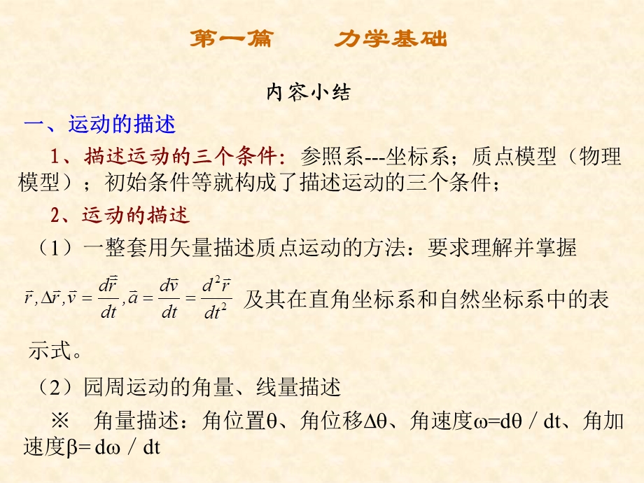 大学物理各篇小结(上部).ppt_第1页