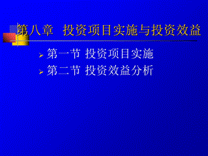 投资项目实施与投资效益.ppt