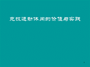 教育硕士3休闲手段：竞技运动休闲的价值.ppt