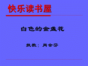 教科版小学语文四年级下册快乐读书屋白色的金盏花.ppt