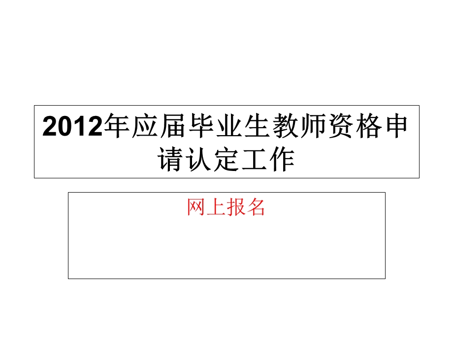 应届毕业生教师资格申请认定工作网报.ppt_第1页